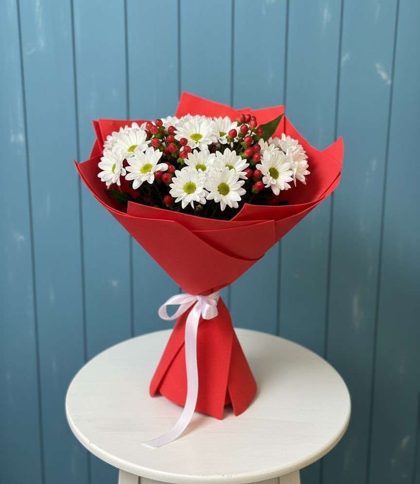 Букет цветов из: Хризантемы в Красноармейске Московской области