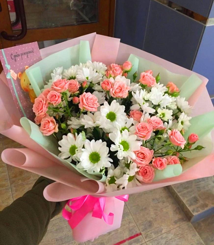 Букет цветов из: Розы и Хризантемы в Красноармейске Московской области