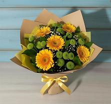 Букет цветов из:  Герберы и Хризантемы в Красноармейске Московской области