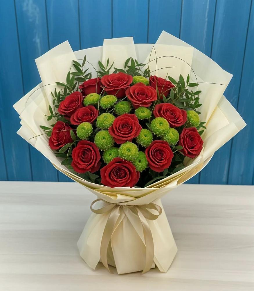 Букет цветов из: Розы и Хризантемы в Красноармейске Московской области