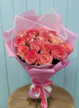 Букет 15 Розовых роз Равель в Красноармейске Московской области